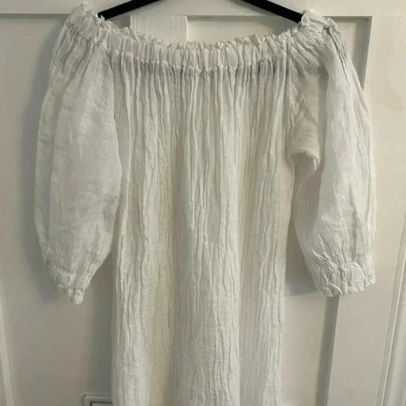 Sunday Saint Tropez NOELIE LINEN DRESS WHITE - Picture 5 of 7
